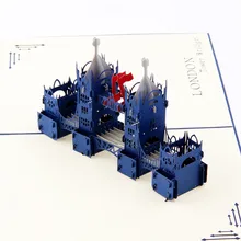 Красный Лондонский мост ручной работы карты с лазерной резкой объемный 3D всплывающие пользовательская поздравительная открытка на день рождения подарки открытки