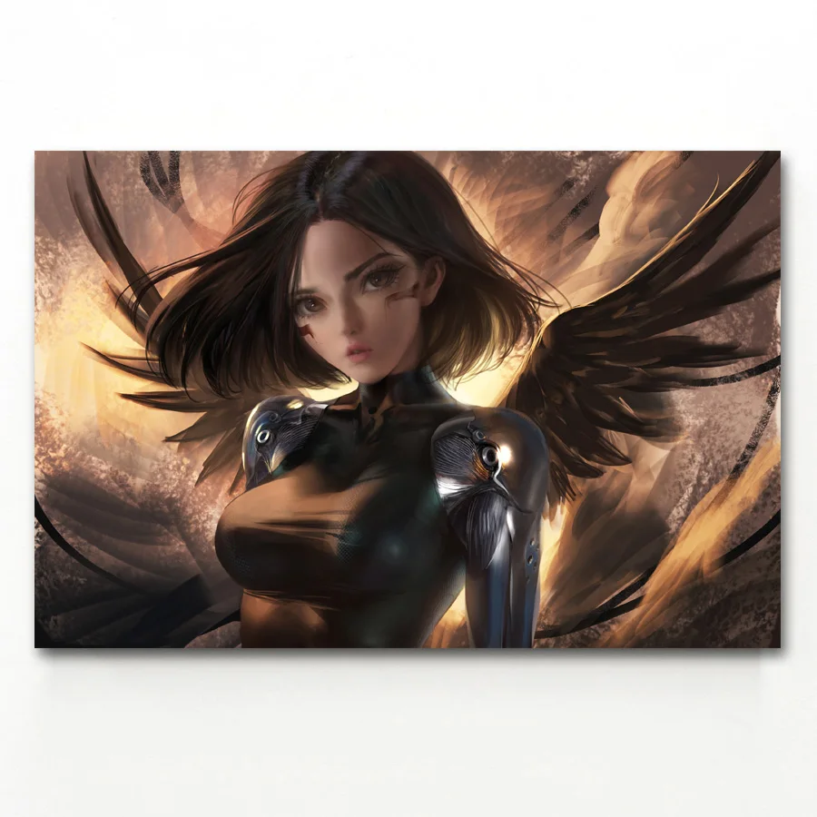 

Anime girl Alita Battle Angel Wall Art Posters Canvas Art Prints and Paintings For Room Decor