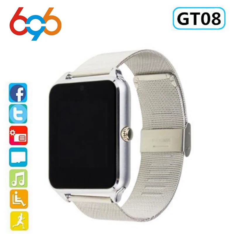 

696 Smart Watch GT08 Plus Metal Clock With Sim Card Slot Push Message Bluetooth Connectivity Android Phone Smartwatch Z60 PK S8