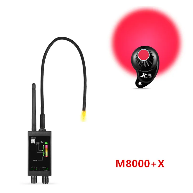 RF Bug Detector M8000 & Camera Finder X GPS Tracker Finder Camera Scanner Detectors Anti Spy Lens CDMA GSM Device Finder Monitor