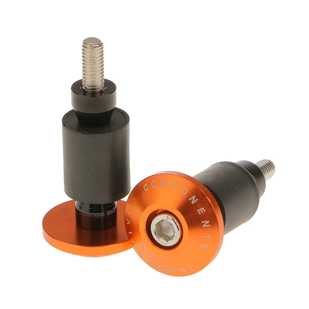 Universal 22mm CNC Motorcycle Streetbike Handlebar Cap Hand Grips Bar End Plugs For Honda for Suzuki for Yamaha Orange