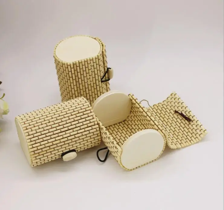 12 шт. креативной цилиндрической формы голые бамбуковые Свадебные сувениры Конфетница для вечеринки Подарочная коробка, коробка с шоколадом - Цвет: Naked box