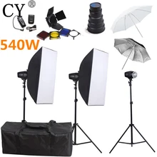 CY Photography Studio Flash Lighting Kits 540ws 220V Storbe Light Softbox Stand Set Photo Studio Accessories Godox K-180A