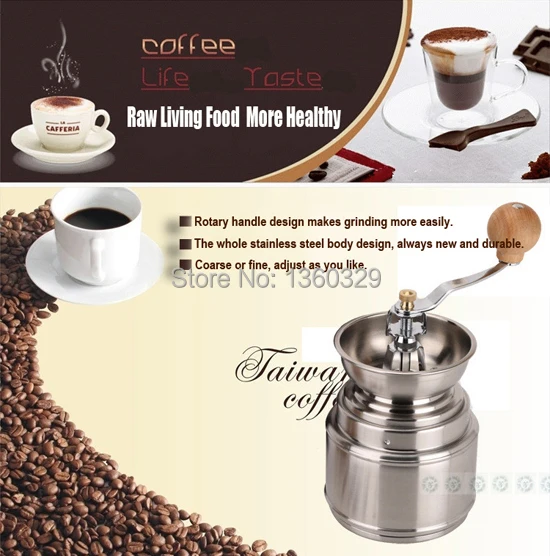 New Arrival Stainless Steel Coffee Grinder Salt and Pepper Mill Herb Spice Chili Beans Weed Machine Freeshipping2pcs/lot | Дом и сад