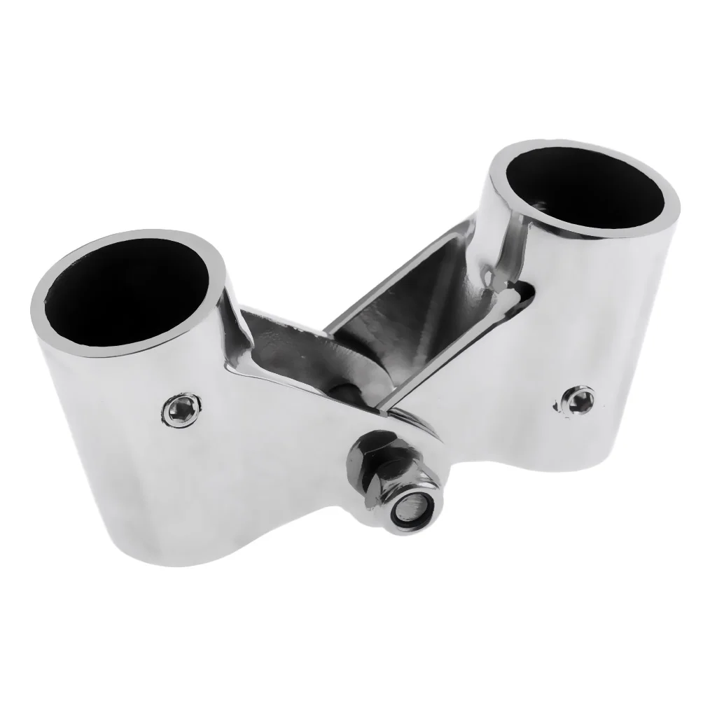 Stainless Steel Boat Rail Fittings Folding Swivel Tube Pipe Connector 22mm