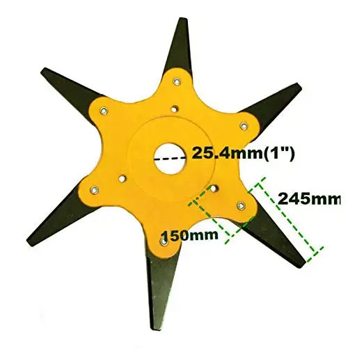 6 зуб садовая газонокосилка лезвие марганца сталь трава Триммер-кусторез ГОЛОВЫ 65Mn - Цвет: Yellow