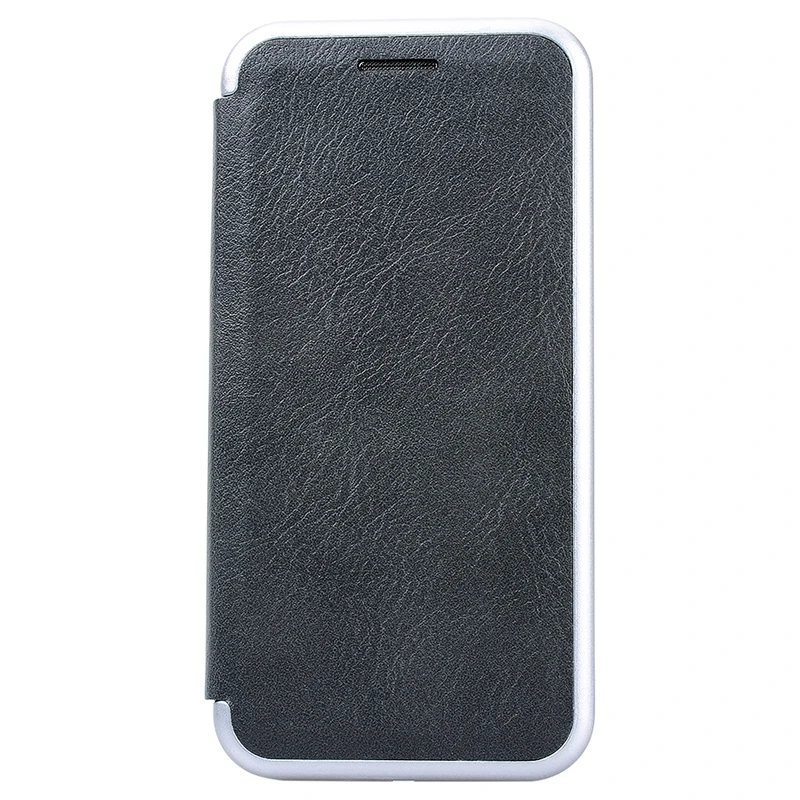 GrandEver Business Flip Case For iPhone 5 5s SE Wallet Leather Case Card Slot Plain White Edge