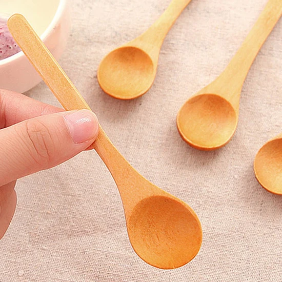 1pc DIY Handmade Wooden Coffee Spoon Small Honey Pudding Icecream Children's Meals Soup | Дом и сад