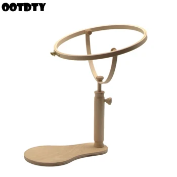 

21cm Round Wooden Embroidery Hoop Frame Stand Rack Holder Cross-stitch Rotatable Adjustable Craft DIY Tools Sewing Accessories