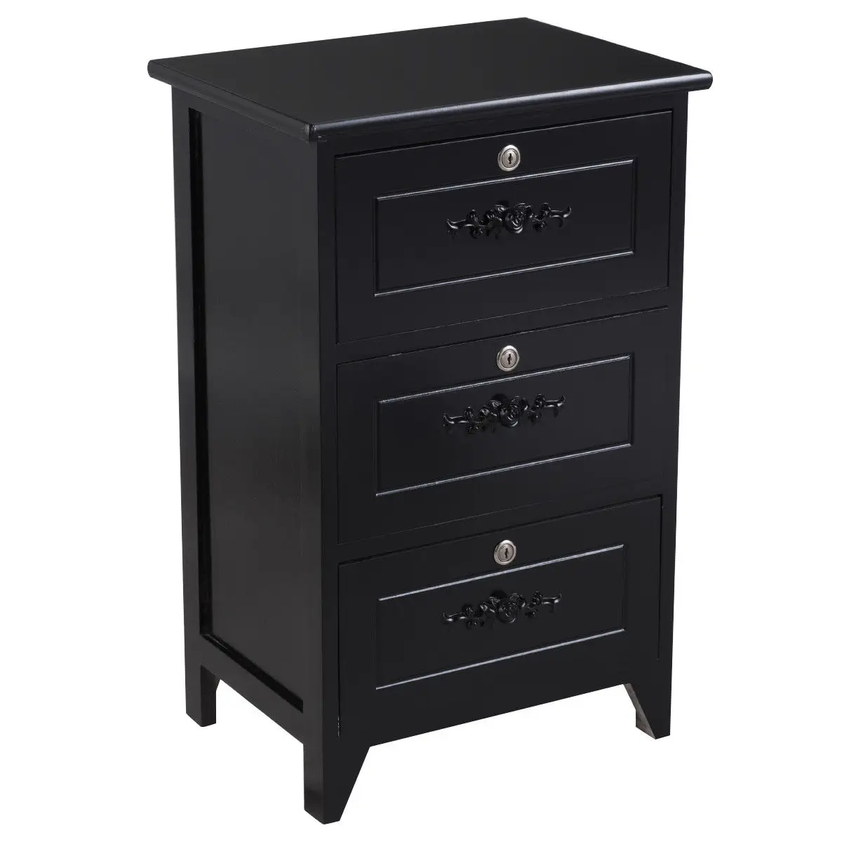 Giantex Bedroom Nightstand Modern End Beside Table with 3 Drawer Storage Organizer Wooden Home Furniture HW56018BK Giantex Bedroom Nightstand Modern End Beside Table with 3 Drawer Storage Organizer Wooden Home Furniture HW56018BK