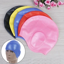 1 шт. силиконовые защитные уши водонепроницаемые шапочки для купания длинные волосы Спорт бассейн шляпа плавать ming cap для мужчин женщин взрослых 5 цветов
