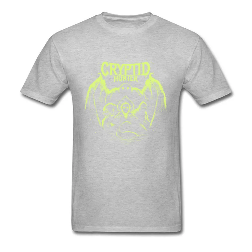 Cryptid Hunter Summer/Fall Cotton Round Collar Tops & Tees Short Sleeve Casual T Shirt Designer Casual T-shirts Cryptid Hunter grey