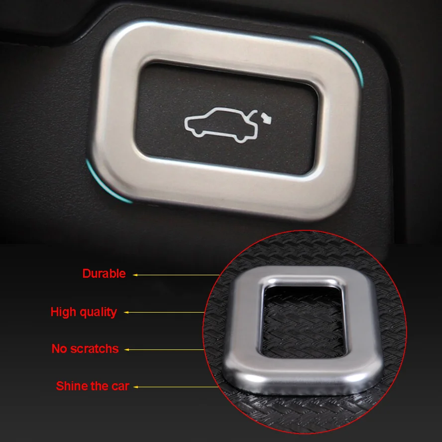 New Chrome Rear Door Trunk Switch Button Frame Cover Trim Fit for Landrover Range Rover Sport EVOQUE 2013 2014 2015
