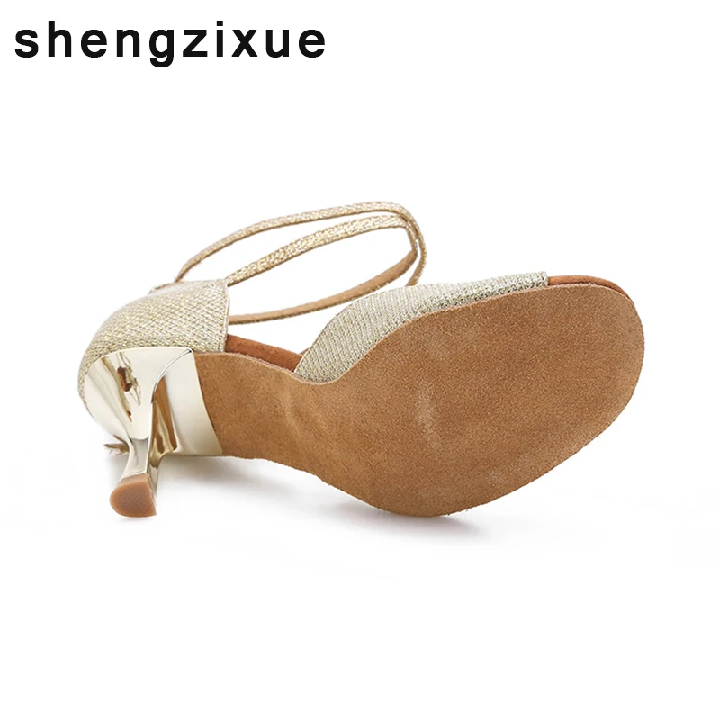 Shengzixue 2018 Новое поступление Size4.5 12 Высота каблука 7 5 см/8 см золотая серебряная