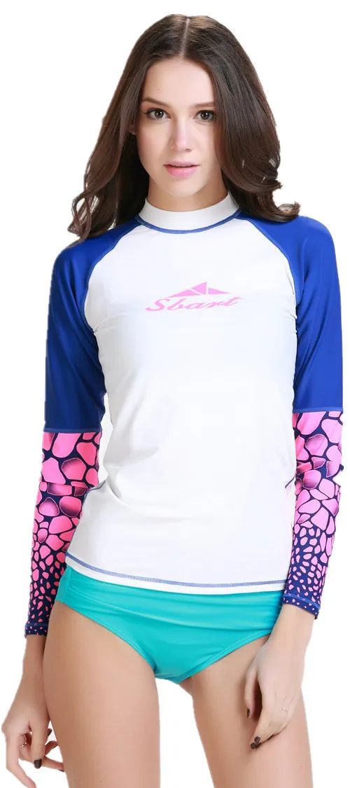 2015 Spring New UPF50+ sun protection rash guard Women's surfing diving shirt Long Sleeve surf 