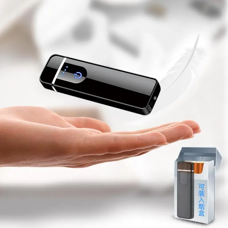 

USB Charging Electronic Plasma LED Display Power Cigarette Lighter Double Arc Pulse Lighter Cigarette Cigar High-Grade Lighter