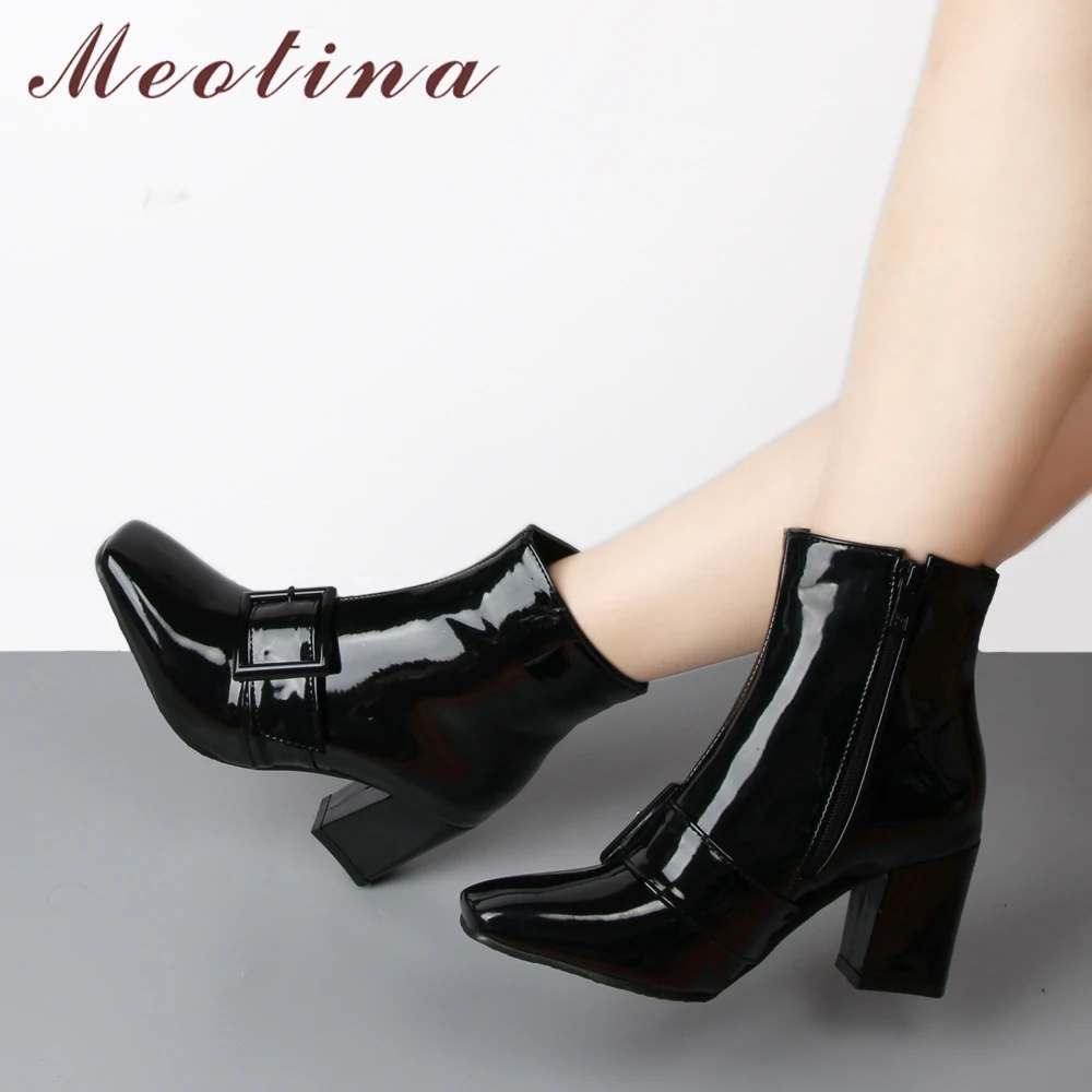 leather high heel ankle boots
