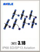 IP68 SD/SP13 авиации Водонепроницаемый разъемы мужского и женского пола 13 мм стыковой соединитель 2/3/4/5/6/7/9 Pin авиационной вилки и розетки