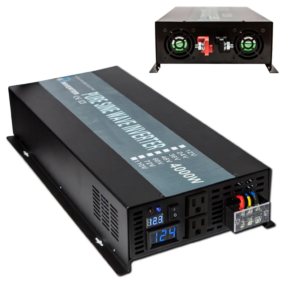 

4000W Solar Power Inverter 12V 220V Pure Sine Wave Inverter Generator High Voltage Converter 24V/48V/72V DC to 120V/230V/240V AC