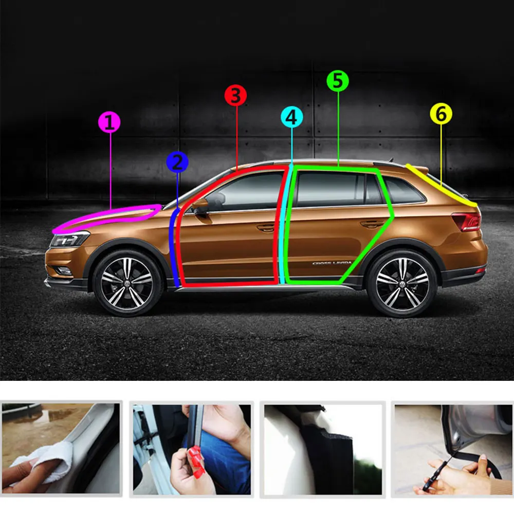 Vehemo мм 6 м 10 мм Маленькая D Полоса багажника универсальная приборная панель двери резиновые двери автомобиля уплотнительная полоса автомобиля оконные рамы автомобильные аксессуары