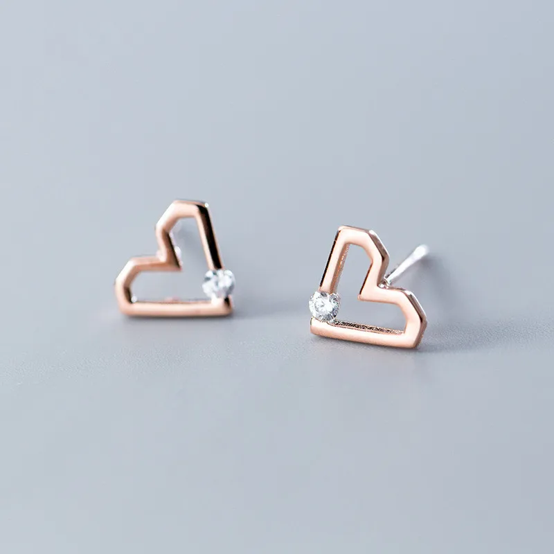 

Crystal Heart Stud Earring 100% 925 Sterling Silver Wedding Jewelry Earrings For Women Bijoux Brincos Pendientes Plata 925 eh832
