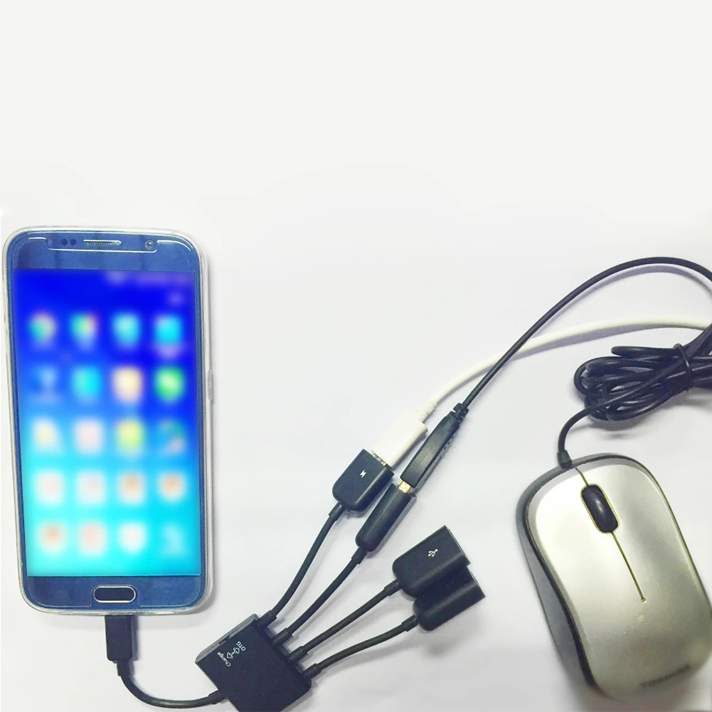 4in 1 4 порта Micro USB OTG концентратор данных кабель с зарядным кабелем соединитель сплиттер для смартфона компьютера планшета ПК