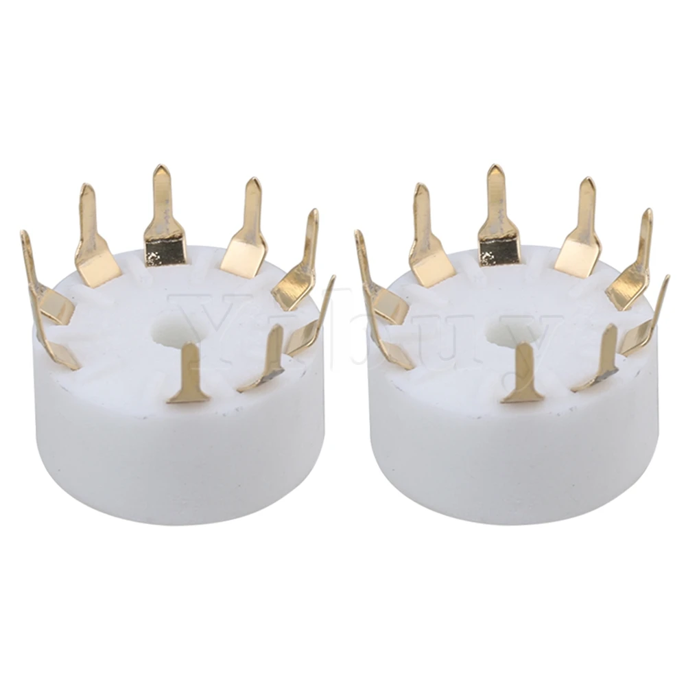 

Yibuy White Ceramic 9 Pin Vacuum Tube Socket GZC9-A-G Top Mount Valve for 12AX7 Audio Tube Amplifier Parts Pack of 4