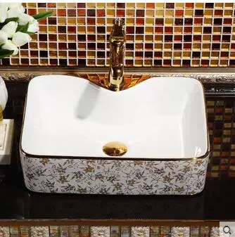

Rectangular platform basin Ceramic art basin Basin sink basin bathroom toilet