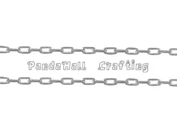 

Platinum Color Brass Cross Chain, Nickel Free, Link: about 3mm long, 1.5mm wide, 0.45mm thick