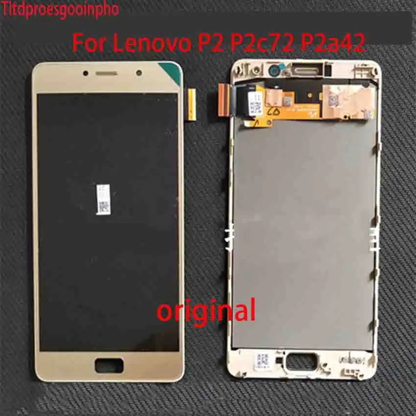 

Original LCD Display Touch Screen Digitizer Assembly With Frame For Lenovo P2 P2c72 P2a42 phone parts