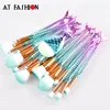 7-16PCS Mermaid Makeup Brushes Set Foundation Blending Powder Eyeshadow Blush Cosmetic Beauty Make Up Fish Tail Brush Tool Kit ► Photo 2/6