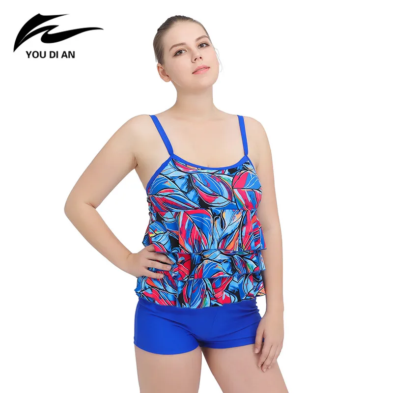 

New Swimwear Women Plus Size Swimsuit Two Pieces Padded Beachwear women Bathing Suits Large Tankini bikini