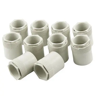 

10 Pcs White PVC Straight Electrical Wire Pipe Connector Chzjo