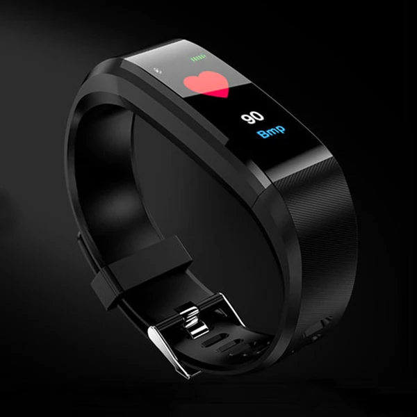 MAFAM новые умные часы Мужские Женские пульсометр кровяное давление фитнес-трекер Smartwatch спортивные часы для ios android+ коробка - Цвет: Черный