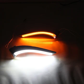 

Car Flashing 2Pcs 12V Car DRL LED Daytime Running Light For Mazda 2 2015 2016 With Yellow Turning Function Glossy Chromed