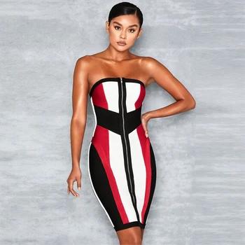 

New Fashion Sample Off Shoulder Sleeveless Bandage Women Short Dress Sexy Hourglass Figure Vestidos Club Party Dresses Wholesale