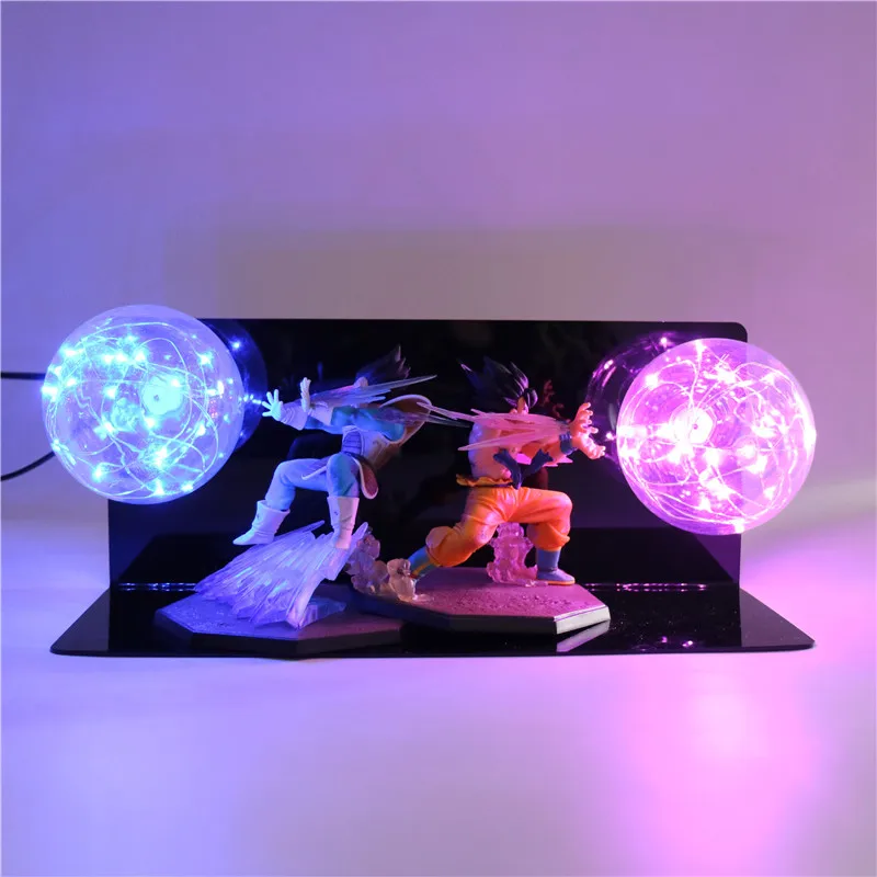 Dragon Ball Z 3D лампа детские фигурки DIY светодиодный Сон Гоку против Вегета аниме модель luminaria детский ночной Светильник для спальни