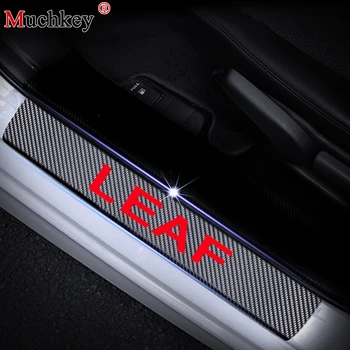 

Car Styling For Nissan Leaf Carbon Fiber Car Scuff Plate Side Door Sill Guard Car Sticker Auto Accessories Parts 4Pcs per set