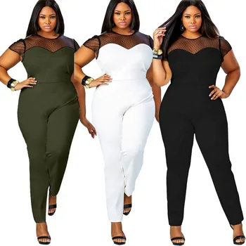 

Women Sexy Casual Plus Size Bodycon Jumpsuits Solid Fashion Romper Mujer Vetements Party Night Club Daily Beach Wear Lace