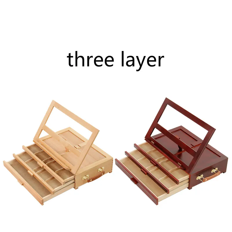 Трехслойный Easel с выдвижным ящиком Caballete Pintura Художественная масляная краска Chevalet