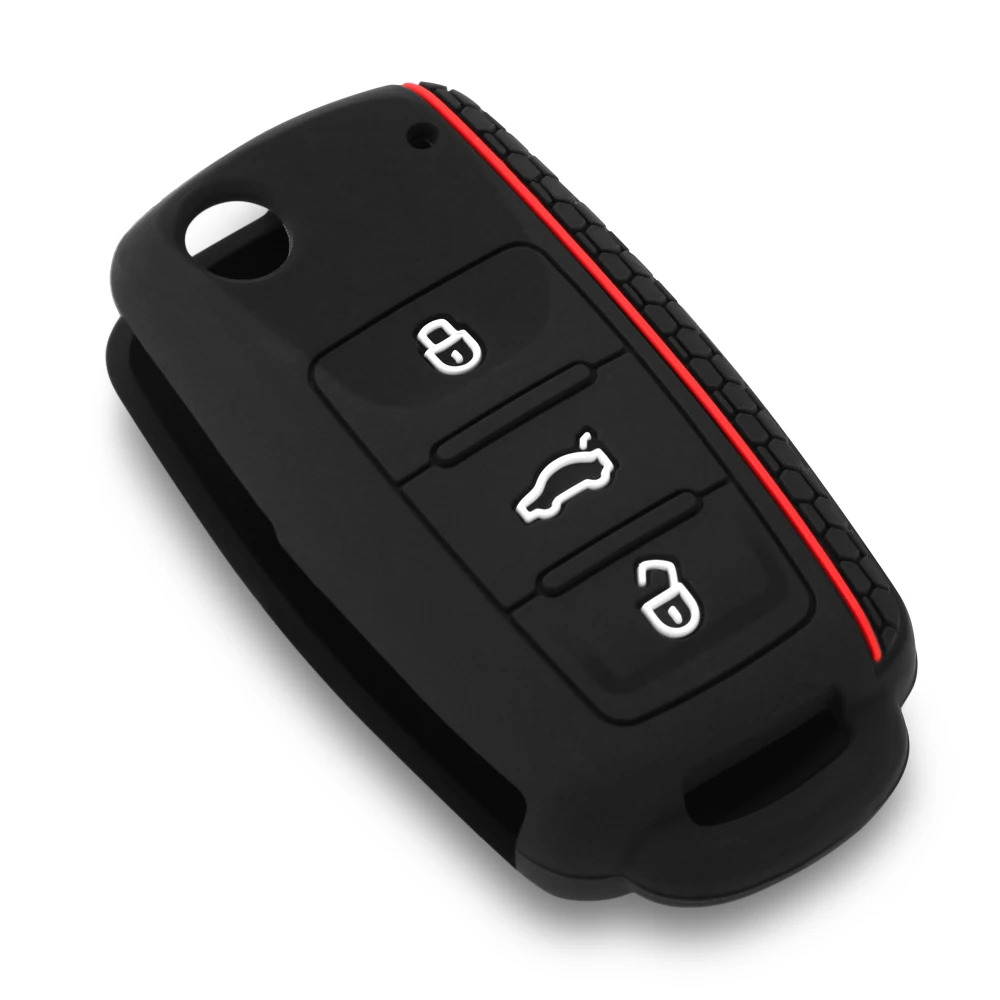 Силиконовый чехол для ключей от машины VW Volkswagen Polo Golf Passat Beetle Caddy T5 Eos Tiguan Skoda A5 с