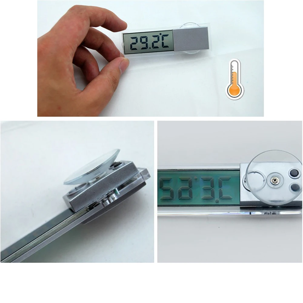 

car styling New Osculum Type LCD Vehicle-mounted Digital Thermometer Celsius Fahrenheit for all cars