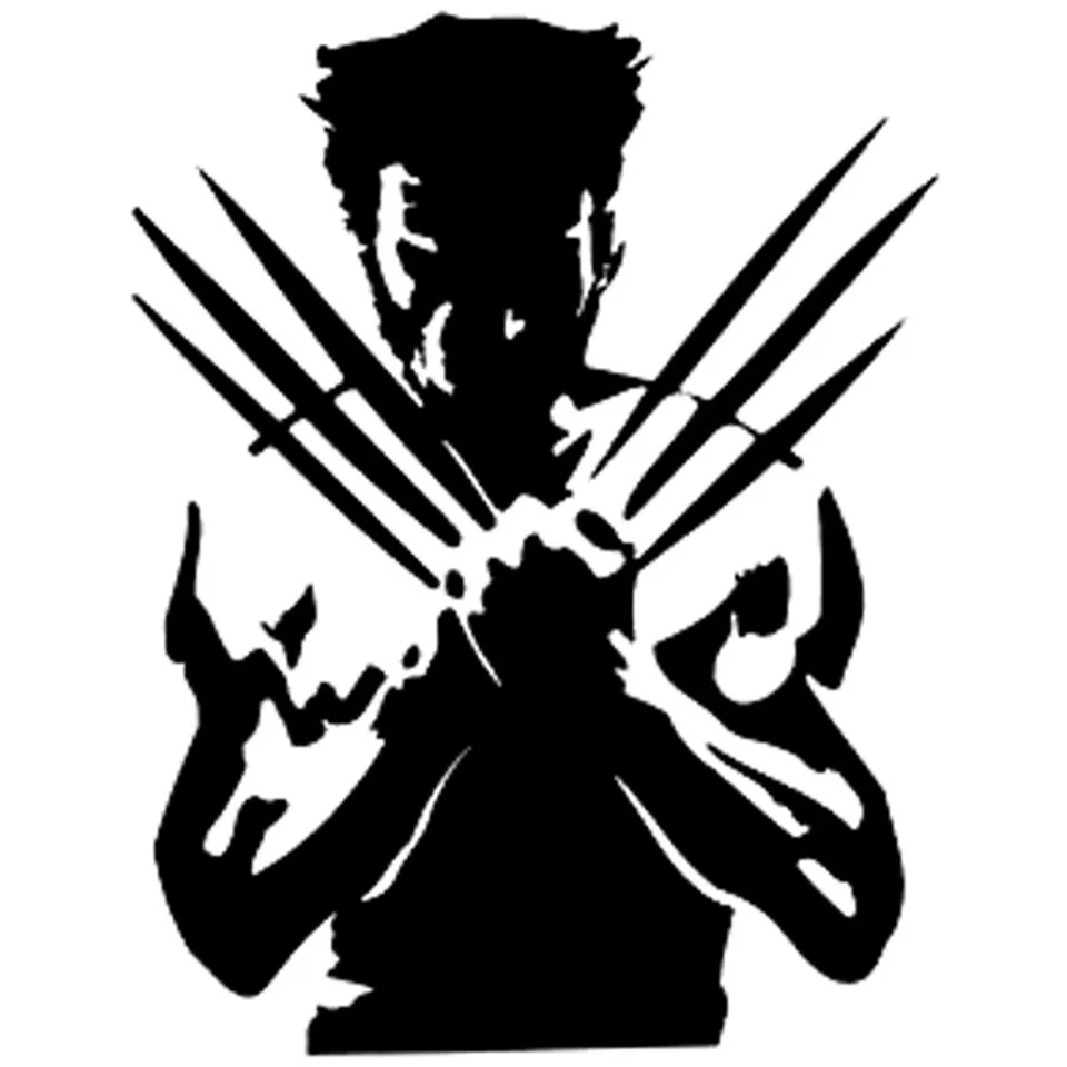 14.5cm18.5cm Wolverine Wolf Cartoon Car Styling Vinyl Car Sticker BlackSilver (1)