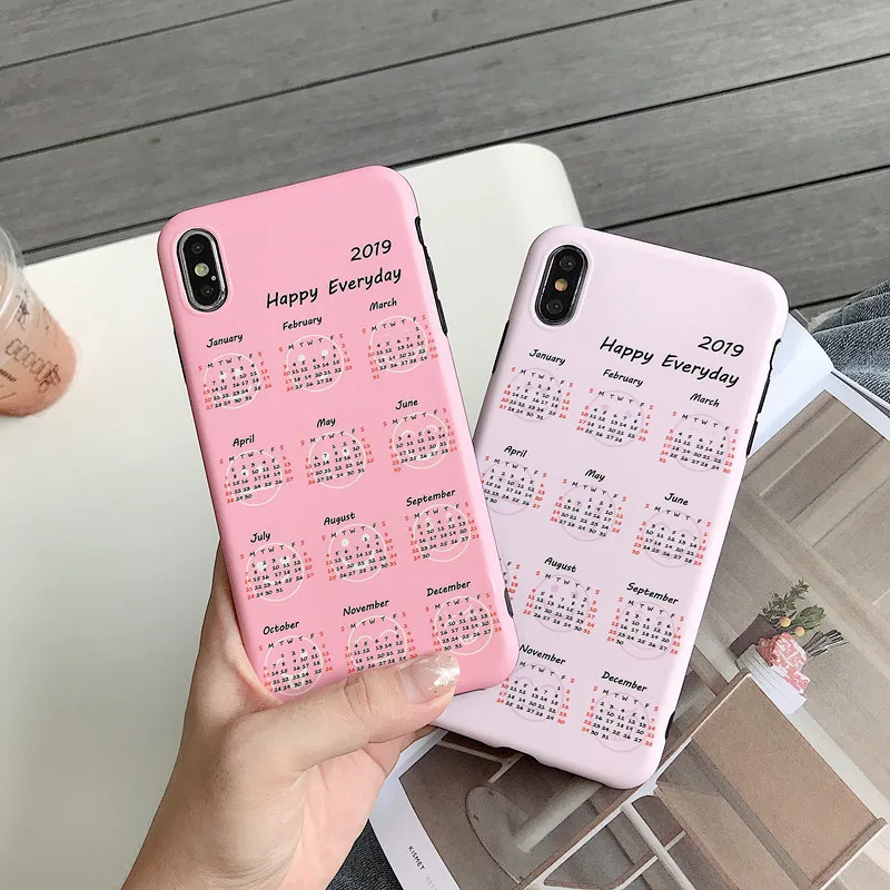 

BONVAN For iPhone X XR XS Max Case soft New simple calendar Protection Back Funda For iPhone 6 6s 7 8 Plus Phone Cover Coque
