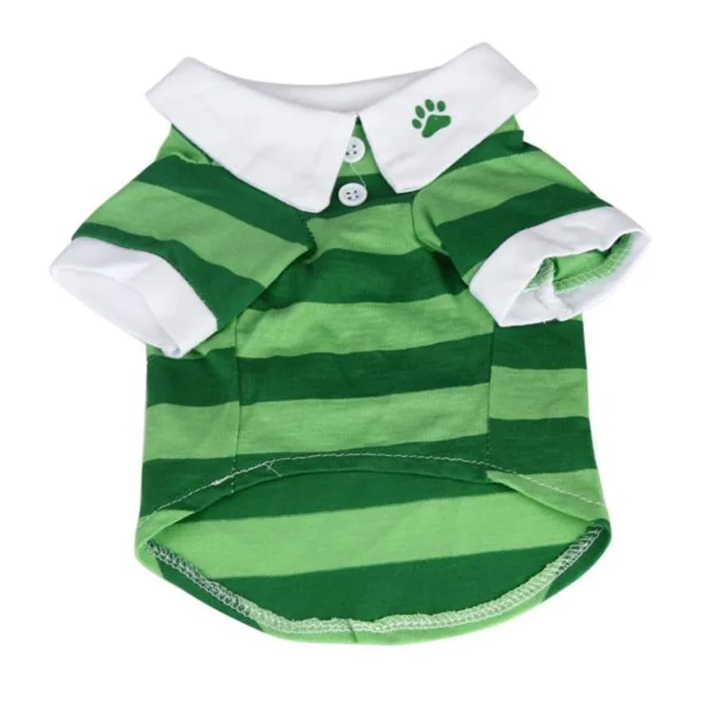 

Cachorro Hot Cute Dog T-Shirt Clothes Lapel Stripe Cotton Puppy Pet Dog Clothes Skirt With Cat Dog Clothes Dress Dog Costume