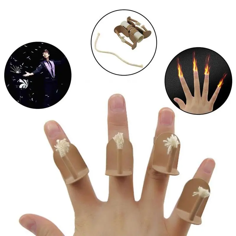 

4Pcs Magic Props Tricks Pack Fingertip Fire Stage Magic Props Kids Adults Toy Accessories Toys For Children Props For Tricks