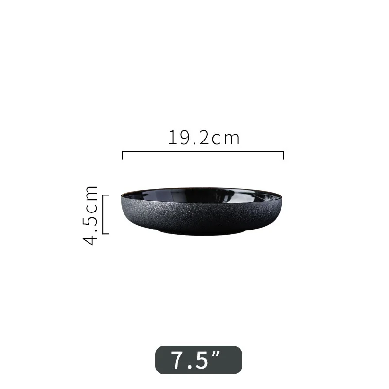 Черный Пномпень шлифованная керамическая посуда миска Салатница Суповая тарелка западные тарелки Ресторан Стейк тарелка паста кухонные принадлежности