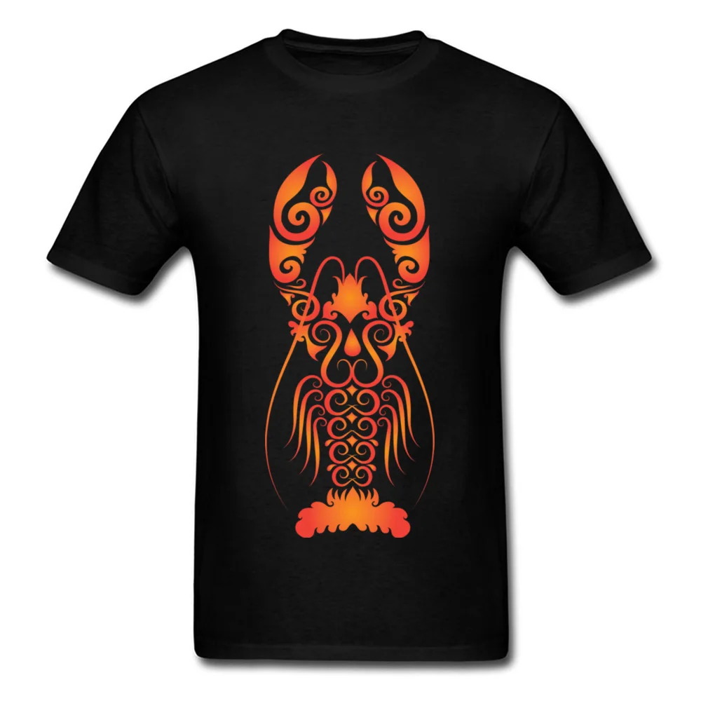 Lobster Ornament Style Crewneck T-shirts VALENTINE DAY Printing Tops Shirt Short Sleeve Discount Cotton Fabric Tops Tees Man Lobster Ornament Style black
