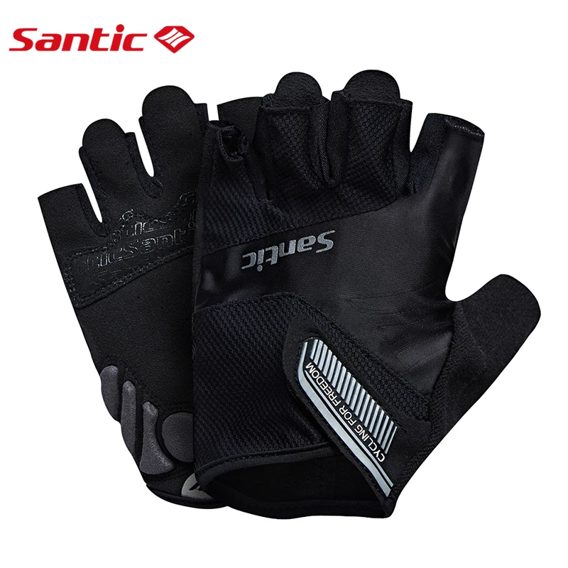 Santic мужские и женские короткие перчатки для велоспорта летние дышащие