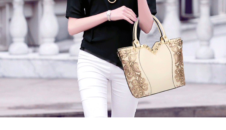 Drop Shipping Luxury Beautiful Business Ladies Handbag Floral Diamonds Women Handbag Top Quality Classic Shoulder Bag Sac A Main